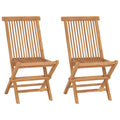 Folding Garden Chairs 4 Pcs Solid Teak Wood