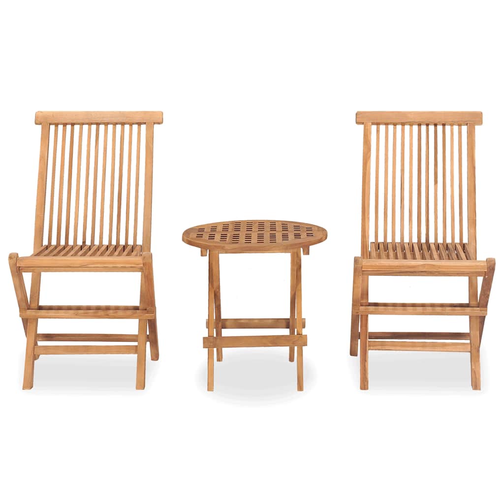 Outdoor Furniture Set 3 Piece Folding Dining Solid Teak Wood Garden Patio Table