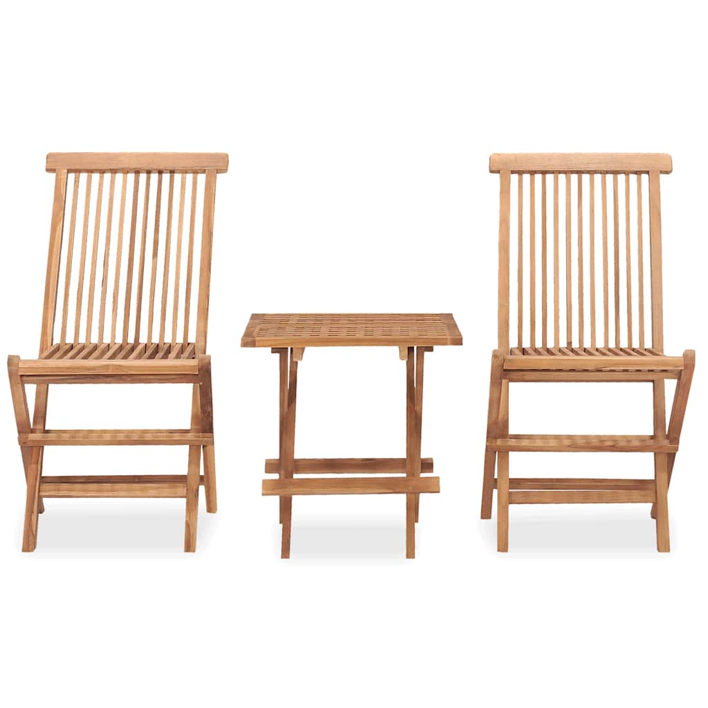 Outdoor Furniture Set 3 Piece Folding Dining Solid Teak Wood Garden Patio Table