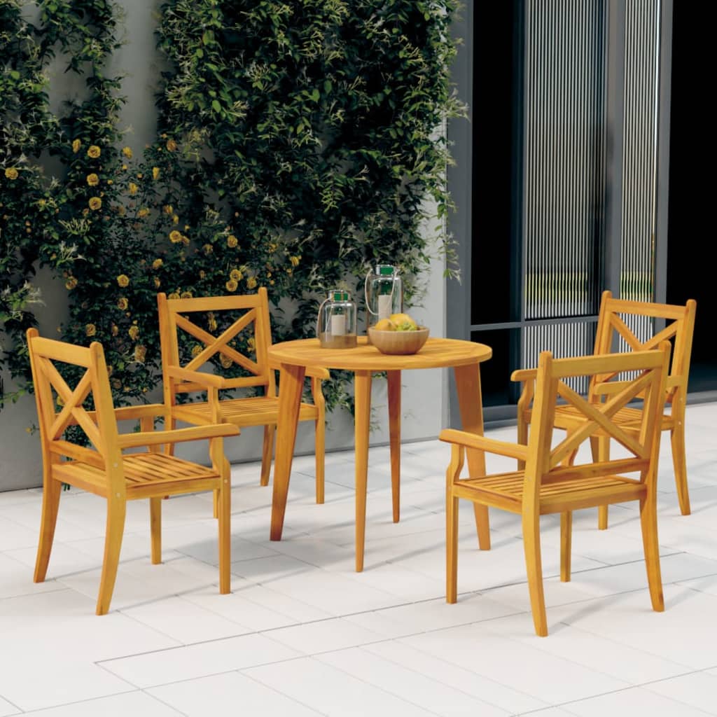 3 Piece Garden Dining Set Solid Wood Acacia