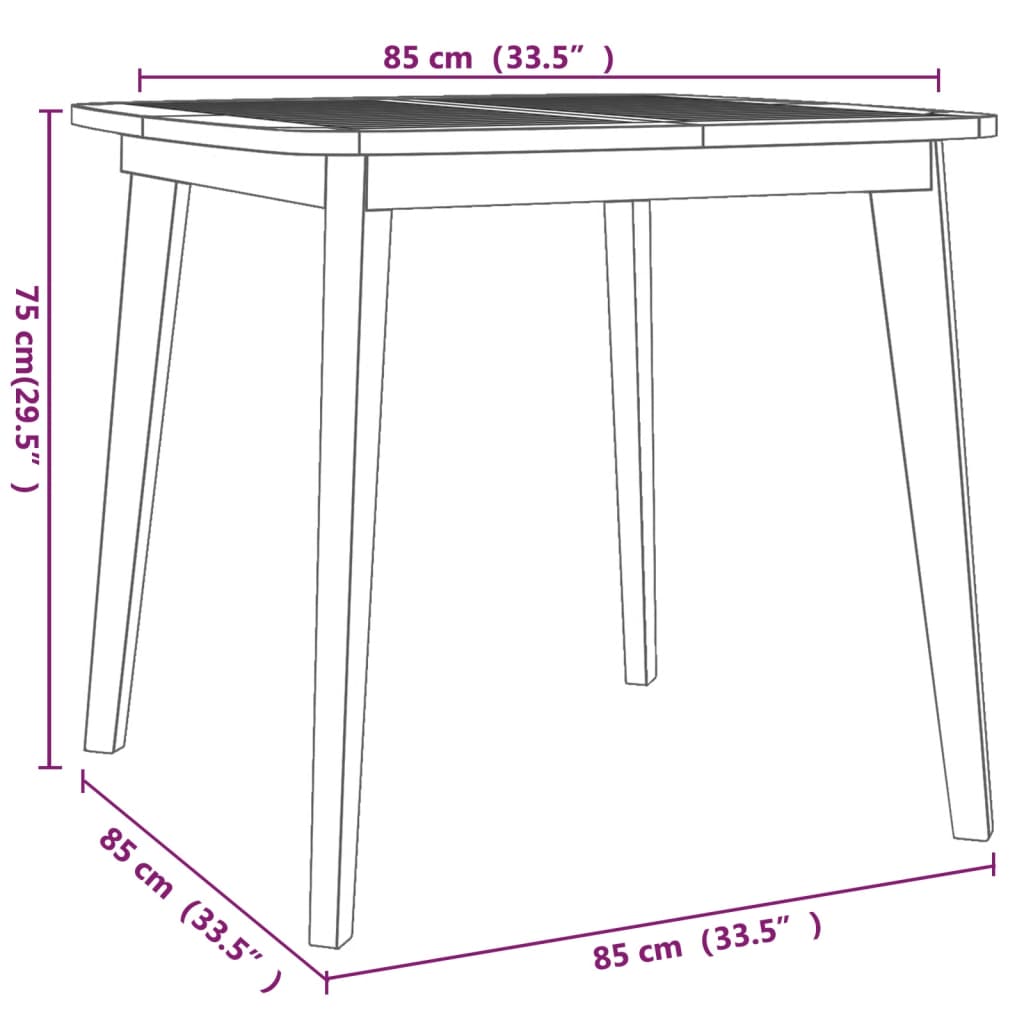 3 Piece Garden Dining Set Solid Wood Acacia