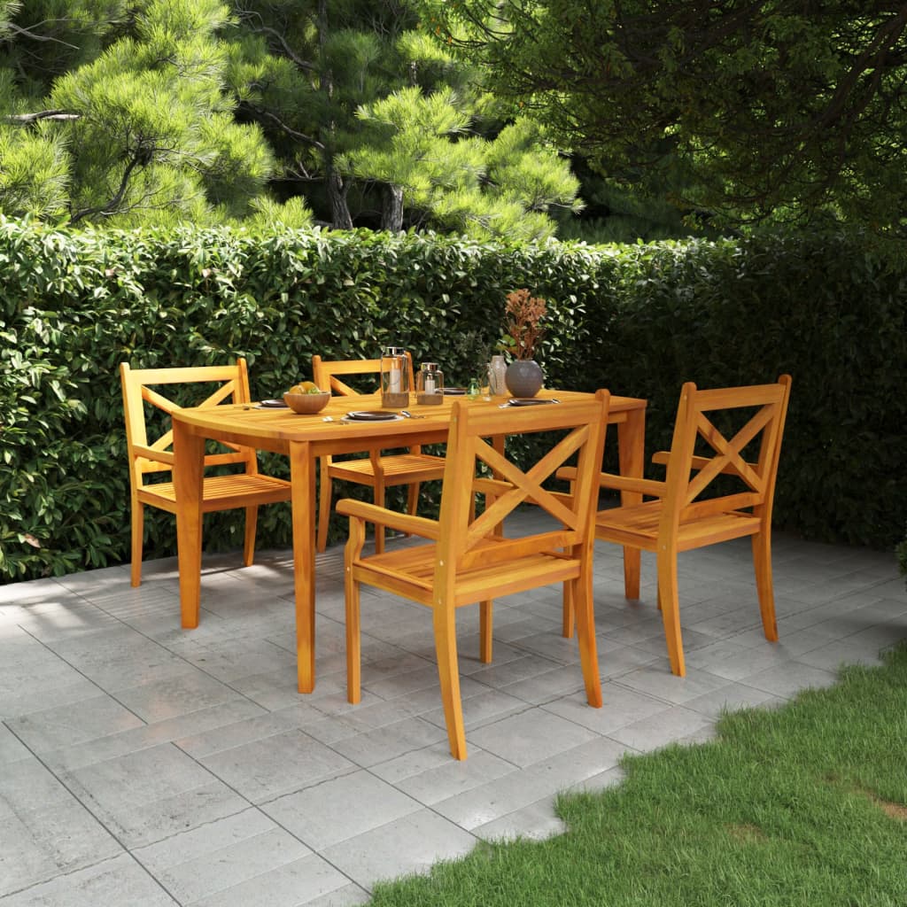 3 Piece Garden Dining Set Solid Wood Acacia