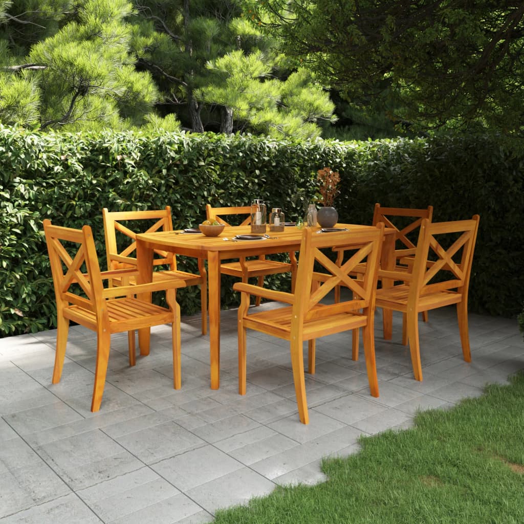3 Piece Garden Dining Set Solid Wood Acacia
