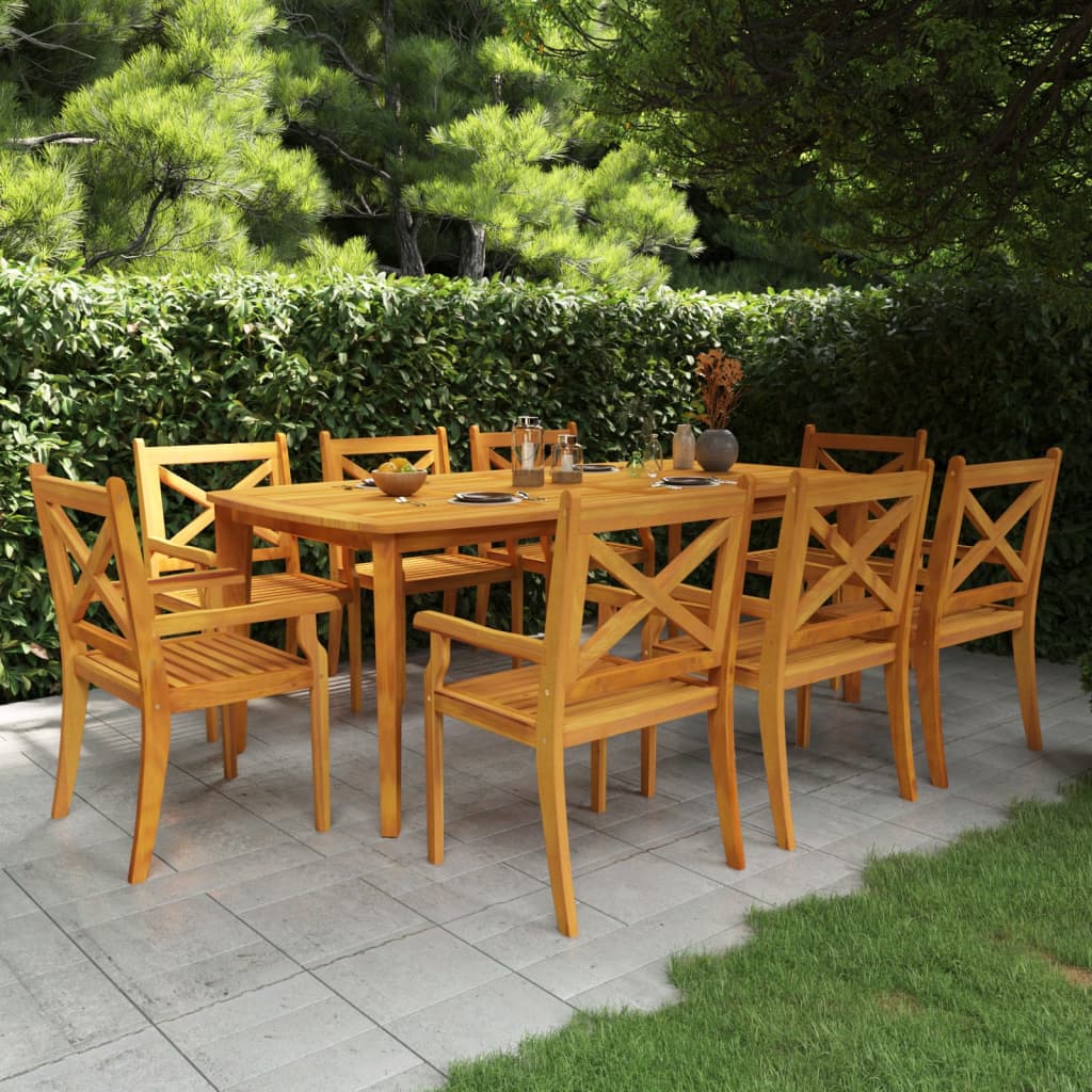3 Piece Garden Dining Set Solid Wood Acacia