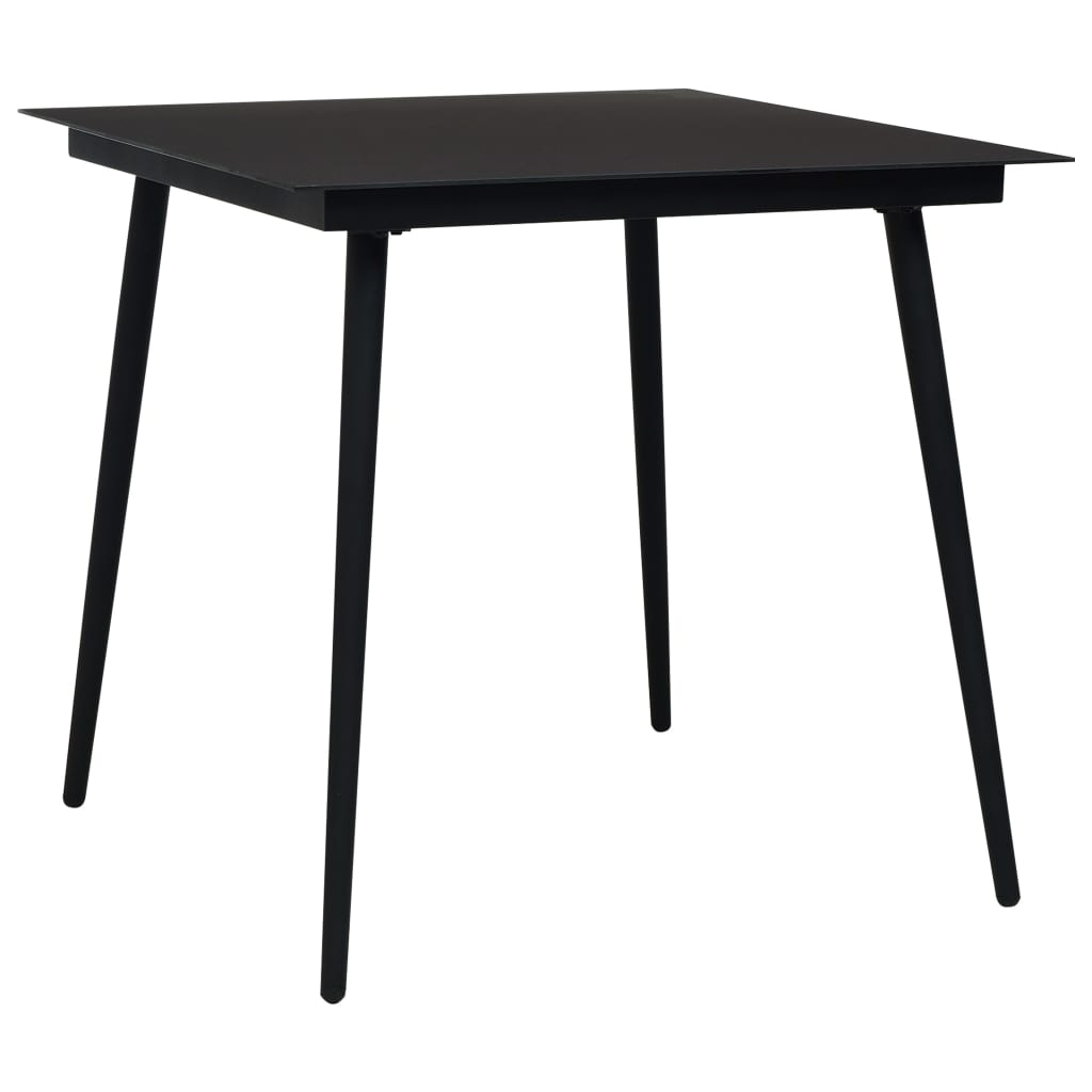 5 Piece Garden Dining Set Cotton Rope And Steel Black