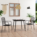5 Piece Garden Dining Set Cotton Rope And Steel Black