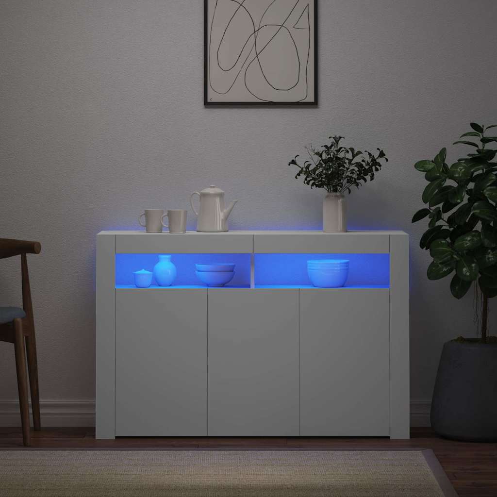Sideboard With Led Lights Engineered Wood