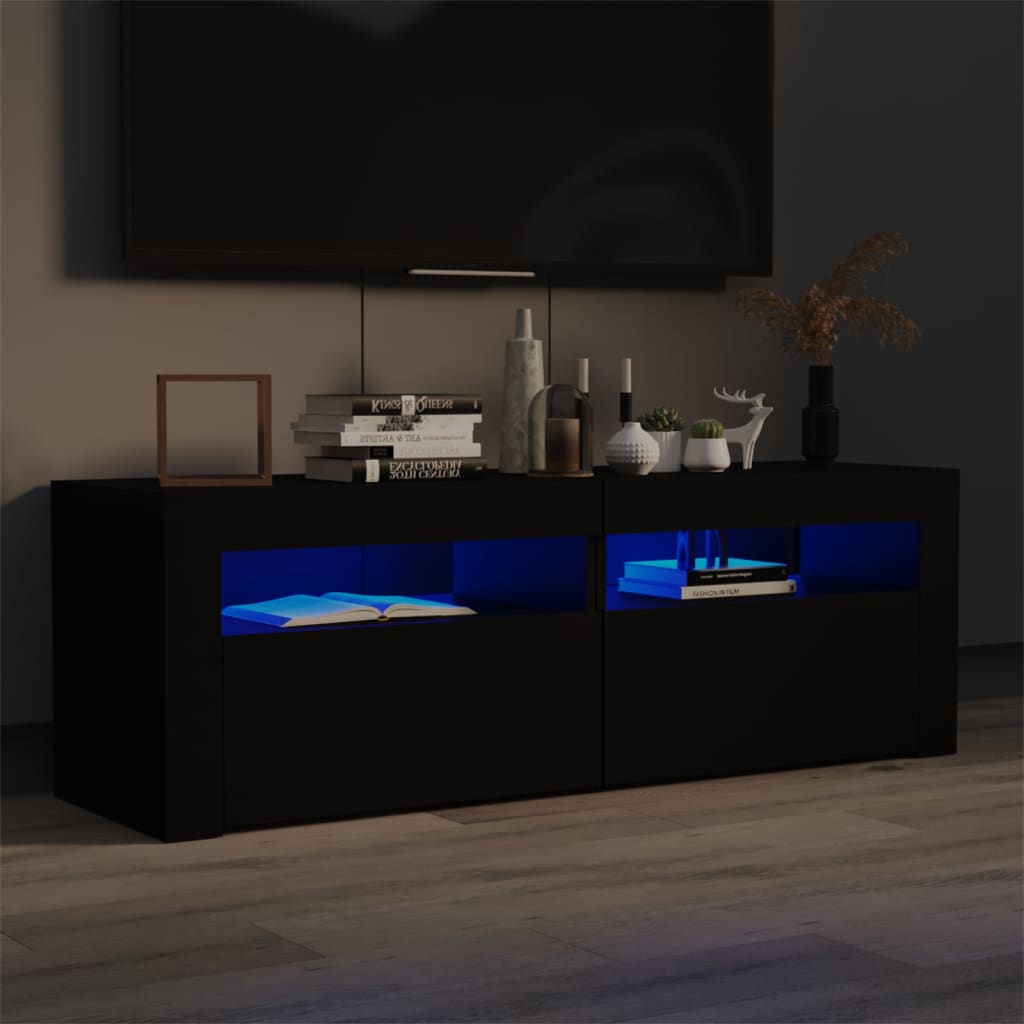 Tv Cabinet With Led Lights 120X35X40 Cm Engineered Wood