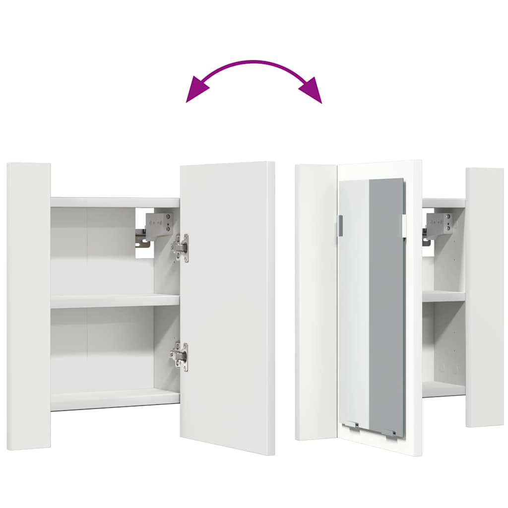 Bathroom Vanity Units LED Mirror Cabinet 40Cm Wall Mounted Storage Cupboard Conc