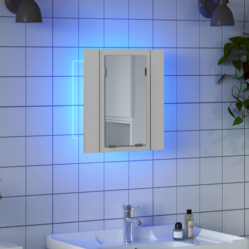 Bathroom Vanity Units LED Mirror Cabinet 40Cm Wall Mounted Storage Cupboard Conc