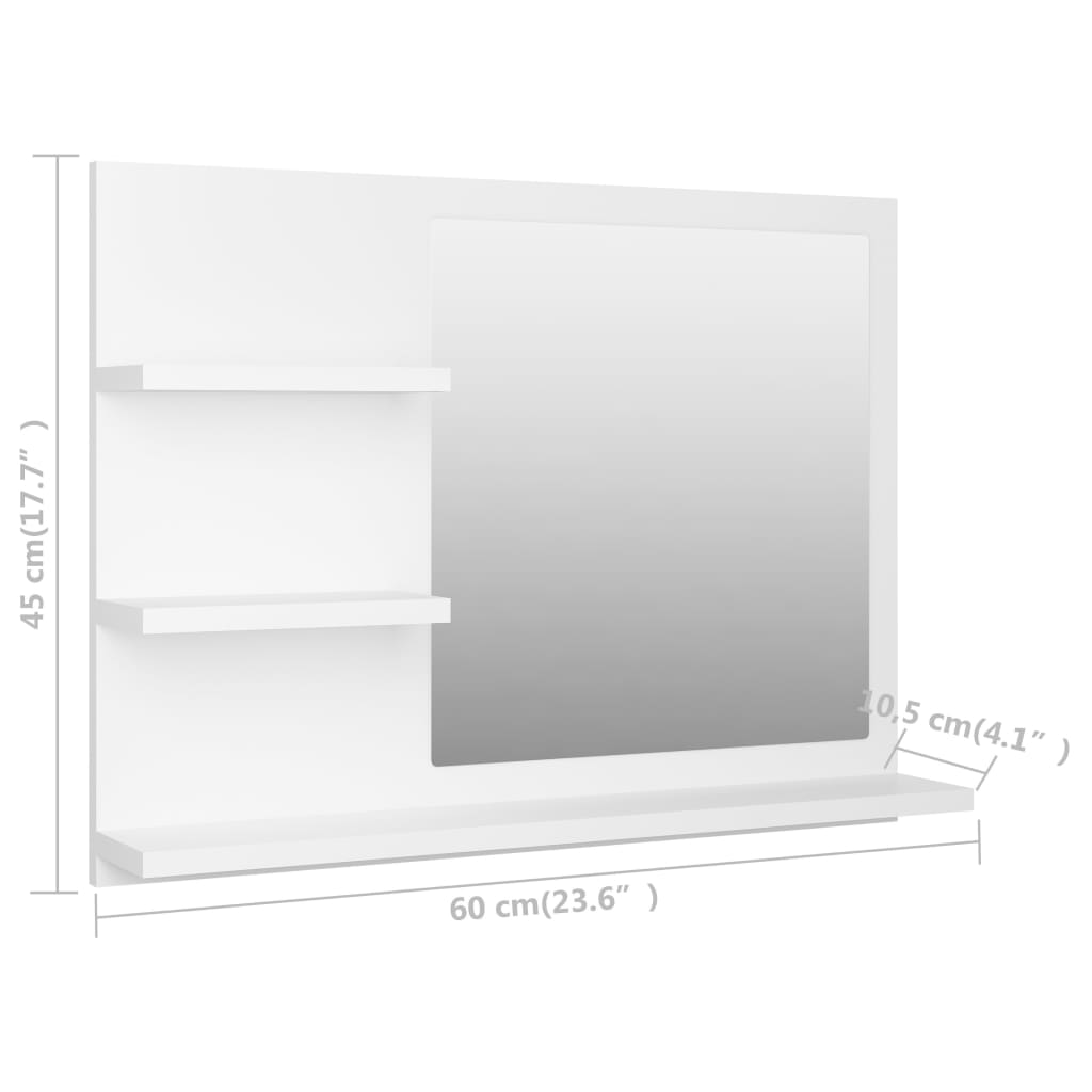 Bathroom Mirror 60X10.5X45 Cm Engineered Wood