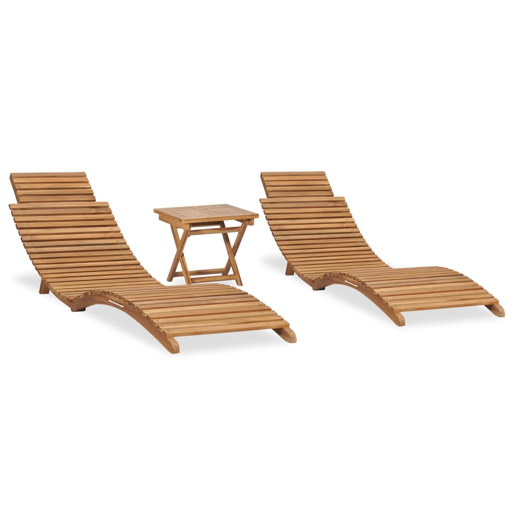 Sun Lounger Brown 198 X 55 X 58.5 Cm Solid Teak Wood