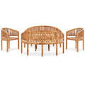 5 Piece Banana Garden Lounge Set Solid Teak Wood