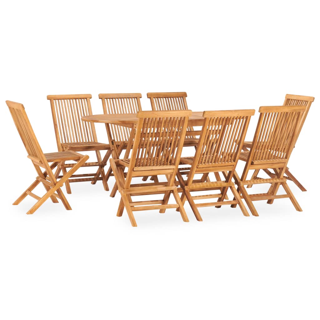 5 Piece Folding Outdoor Dining Set Solid Teak Wood