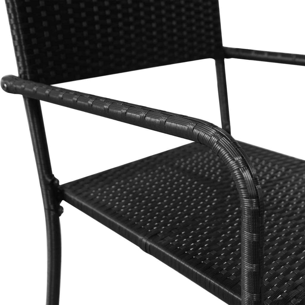 3 Piece Garden Dining Set Poly Rattan