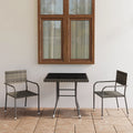 3 Piece Garden Dining Set Poly Rattan