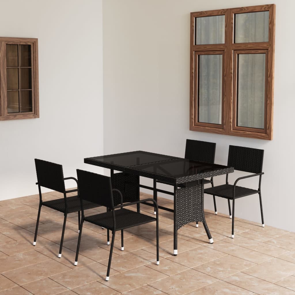 3 Piece Garden Dining Set Poly Rattan