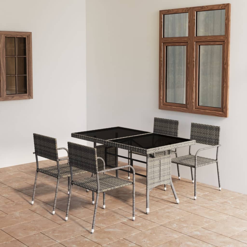 3 Piece Garden Dining Set Poly Rattan