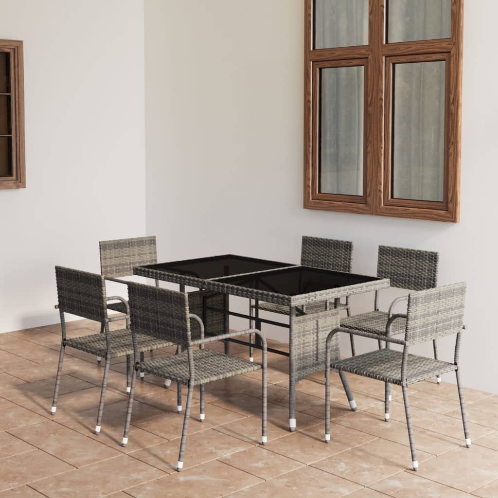 3 Piece Garden Dining Set Poly Rattan