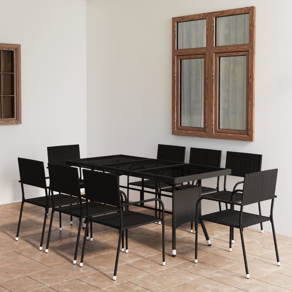 3 Piece Garden Dining Set Poly Rattan