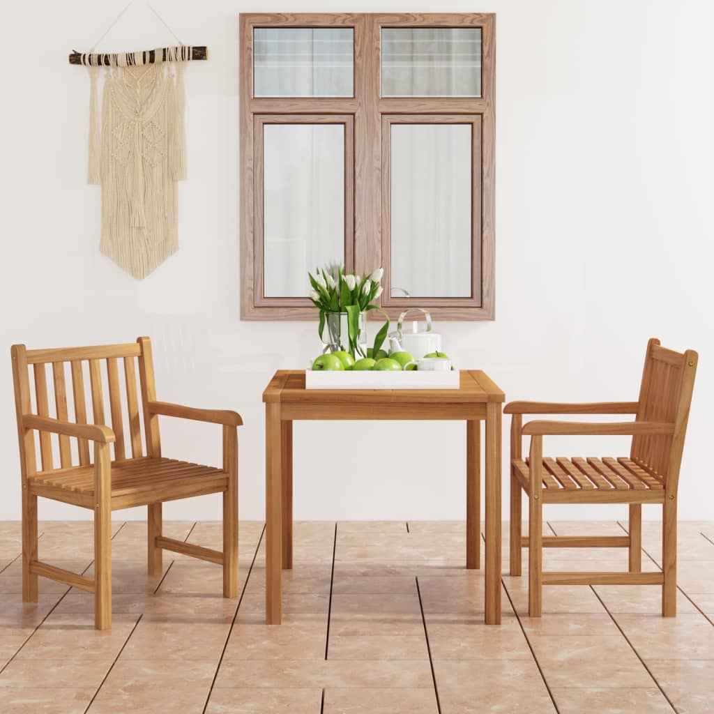 5 Piece Garden Dining Set Solid Wood Teak