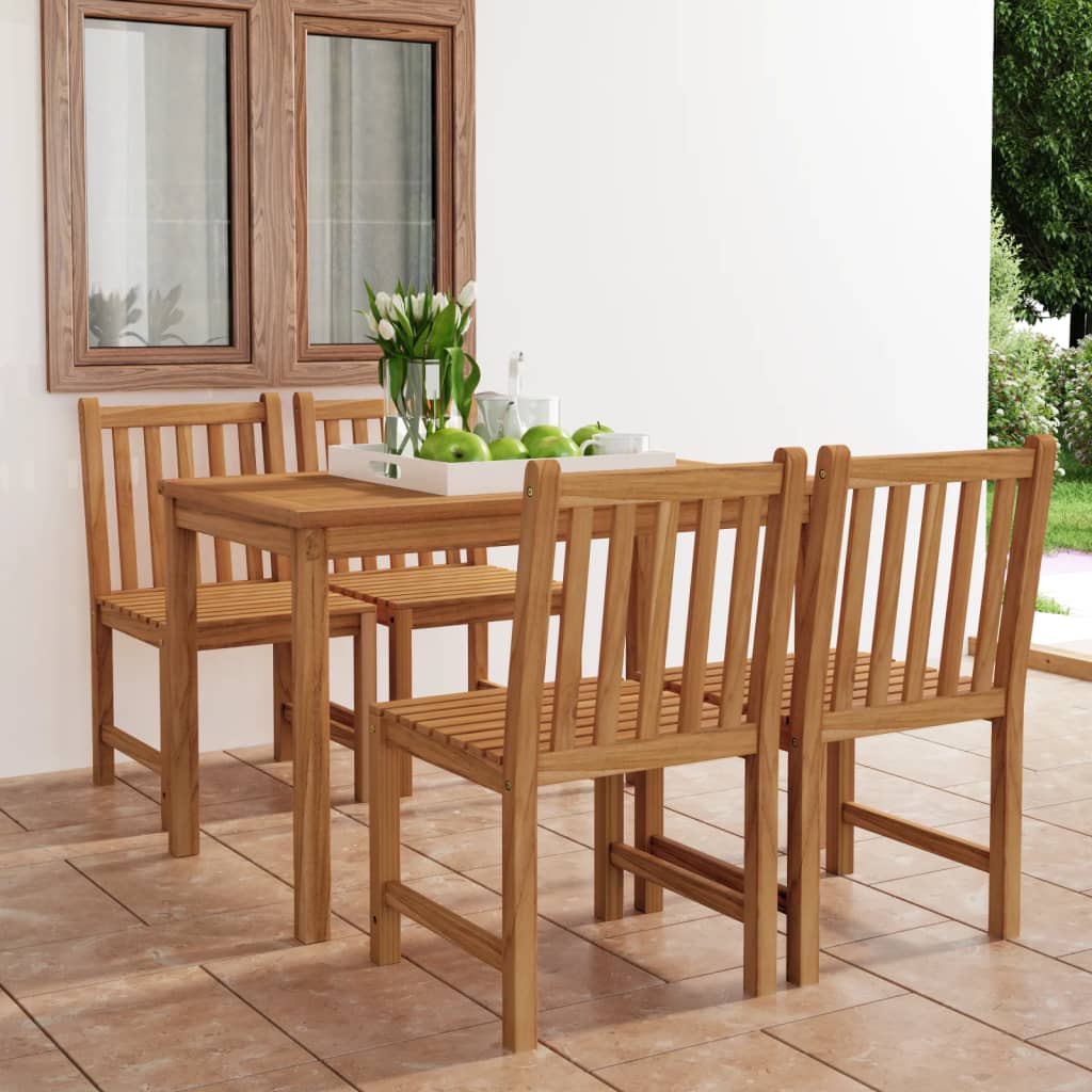 7 Piece Garden Dining Set 120X70 Cm Solid Teak Wood