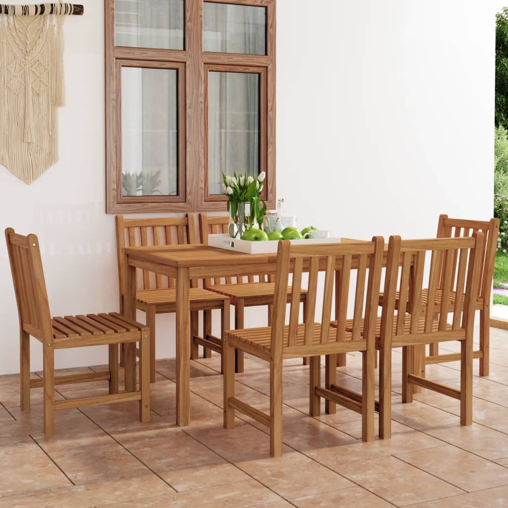 5 Piece Garden Dining Set 140X80 Cm Solid Teak Wood
