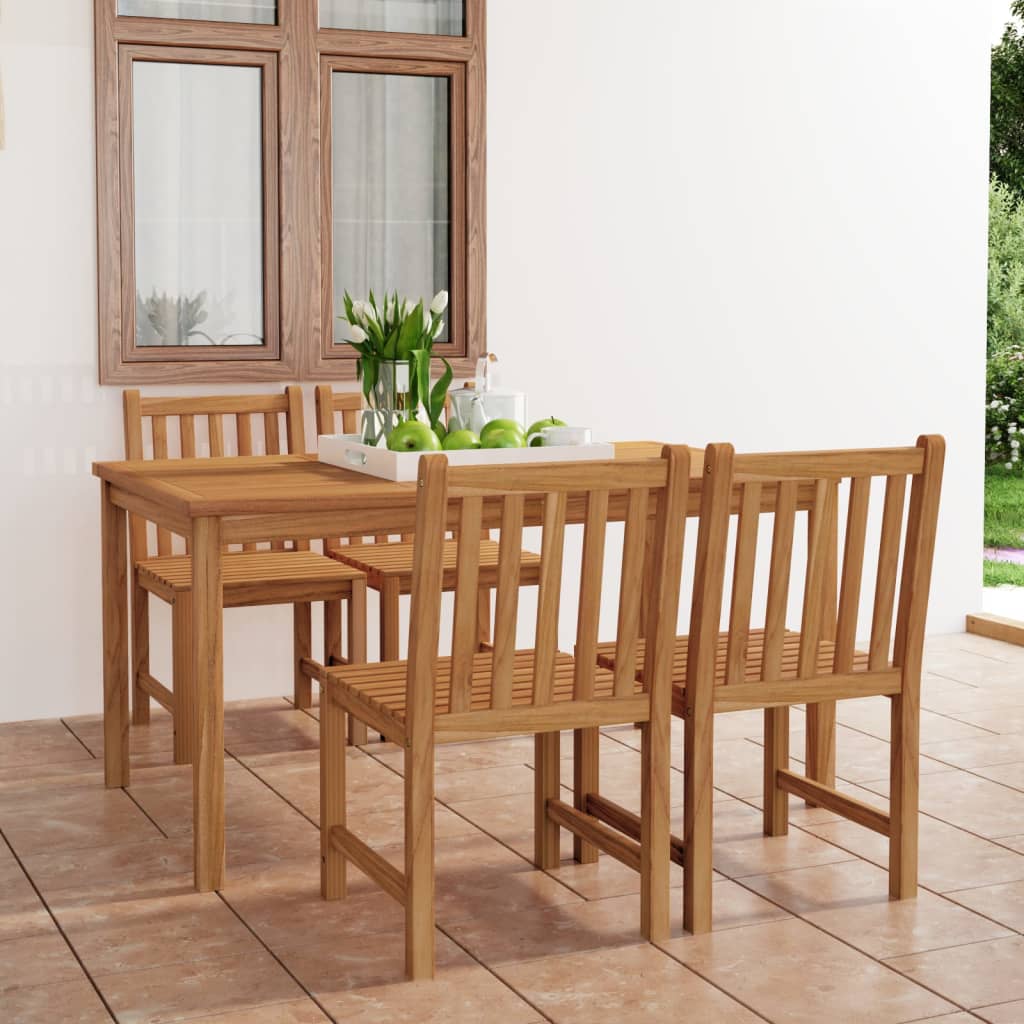7 Piece Garden Dining Set 150X90 Cm Solid Teak Wood