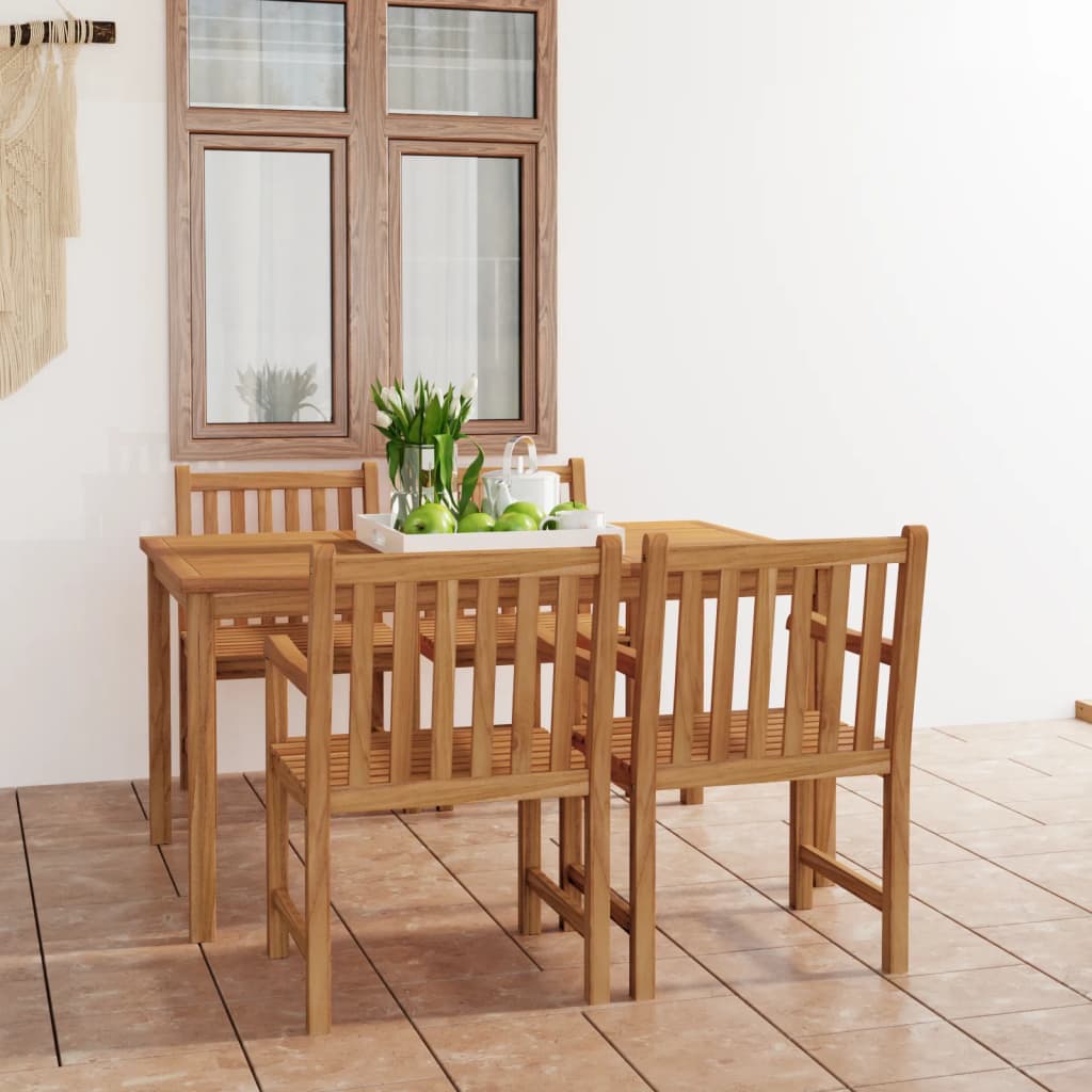 7 Piece Garden Dining Set 150X90 Cm Solid Teak Wood