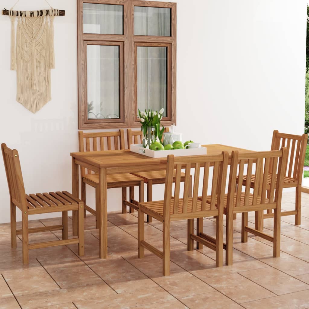5 Piece Garden Dining Set 160X80 Cm Solid Teak Wood