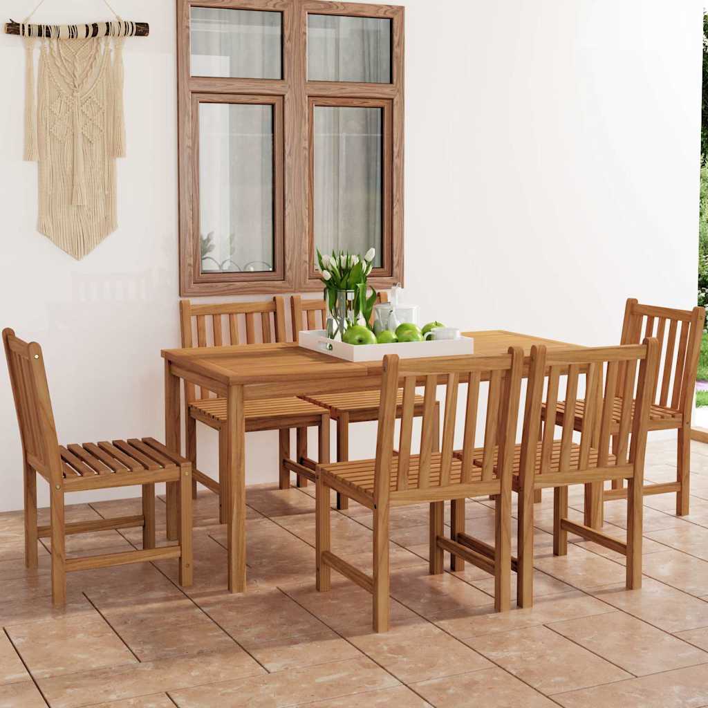 Outdoor Furniture Set 5 Piece Garden Dining 160X80 Cm Solid Teak Wood With Armre