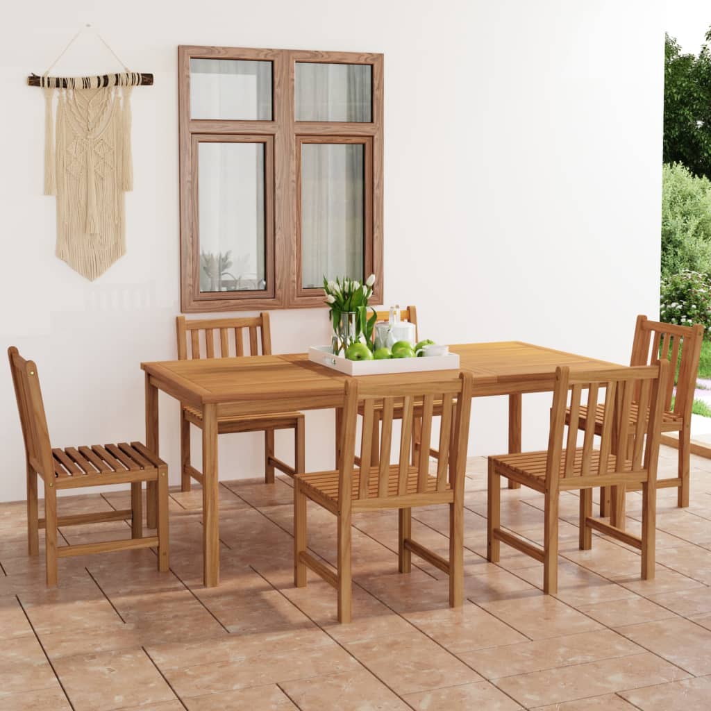 9 Piece Garden Dining Set 200X100 Cm Solid Teak Wood