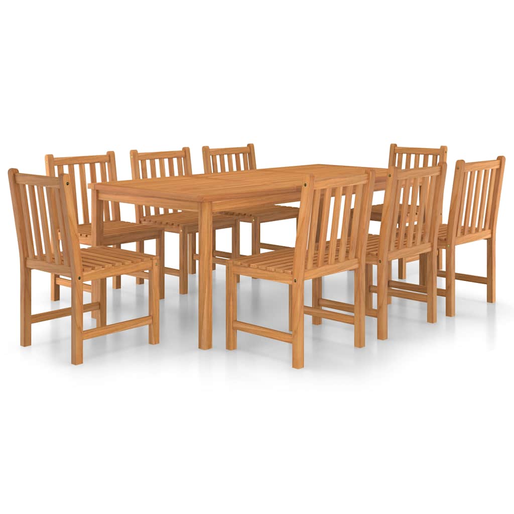 9 Piece Garden Dining Set 200X100 Cm Solid Teak Wood