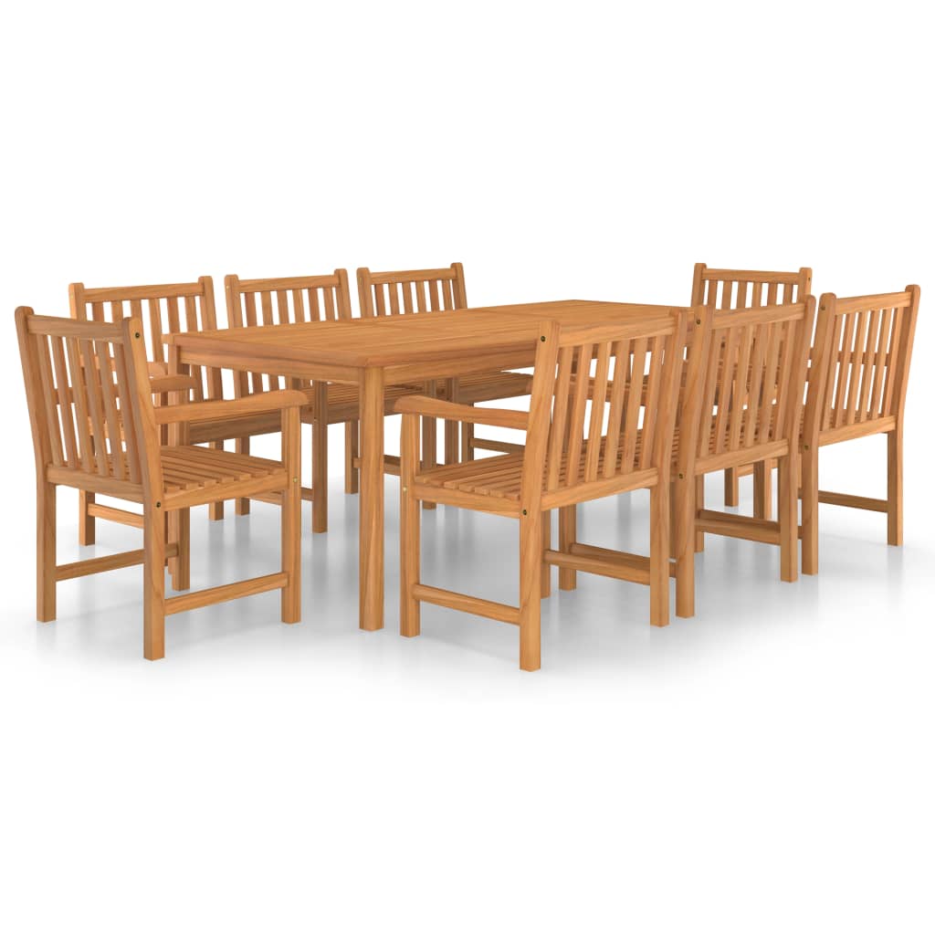 9 Piece Garden Dining Set 200X100 Cm Solid Teak Wood