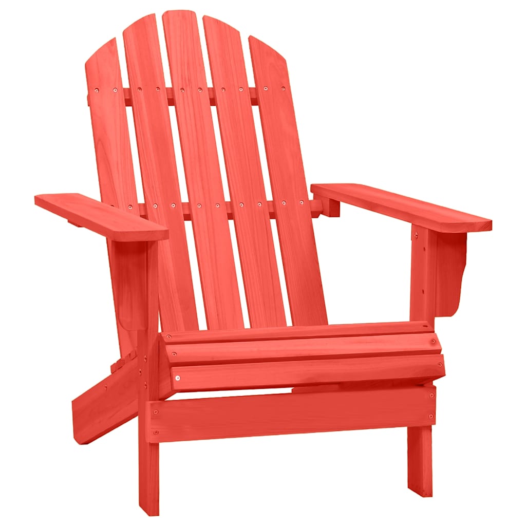 Outdoor Chair Garden Adirondack Solid Fir Wood White Blue Green Natural Grey Red