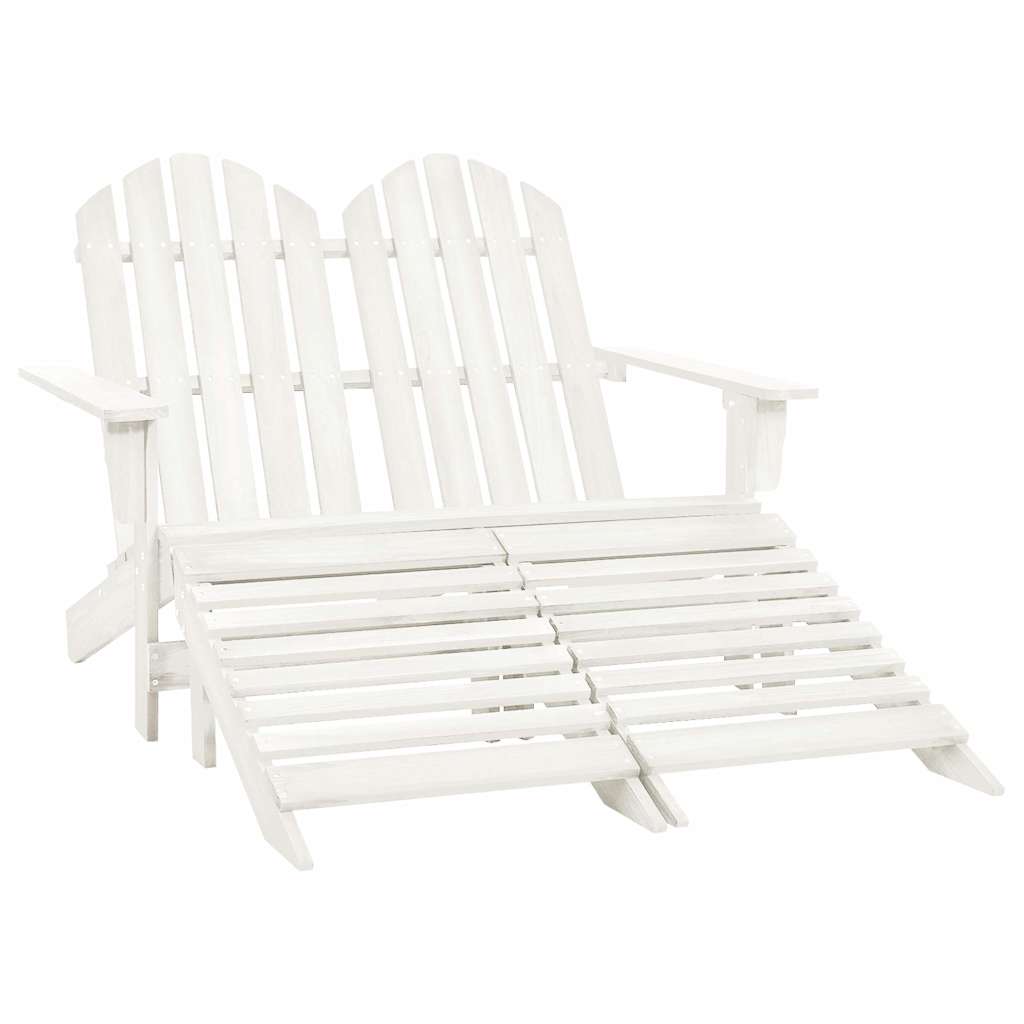 2 Seater Garden Adirondack Chair Ottoman Fir Wood - Model 315909