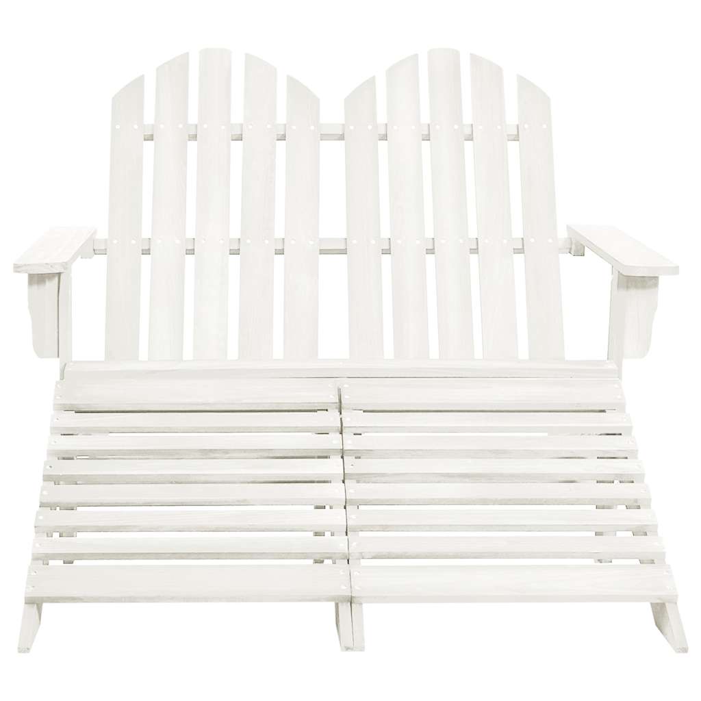 2 Seater Garden Adirondack Chair Ottoman Fir Wood - Model 315909