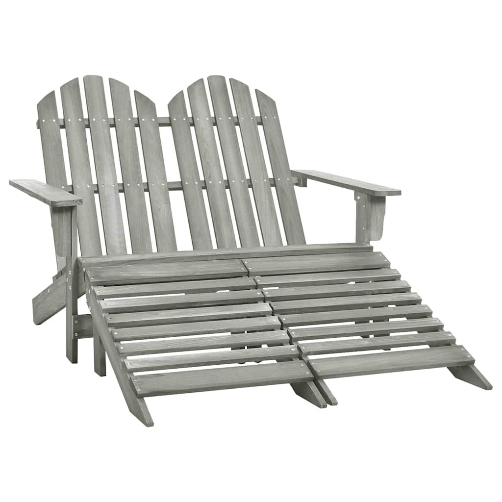 2 Seater Garden Adirondack Chair Ottoman Fir Wood - Model 315909