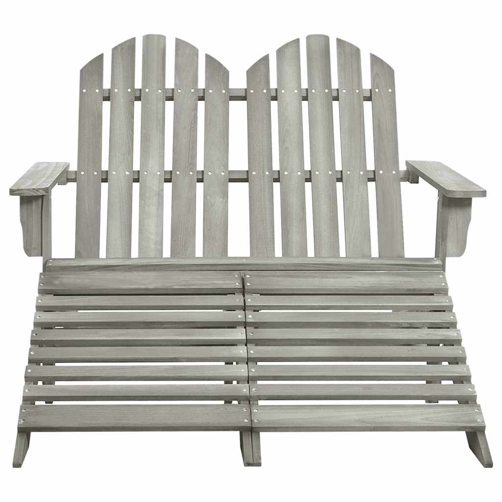 2 Seater Garden Adirondack Chair Ottoman Fir Wood - Model 315909