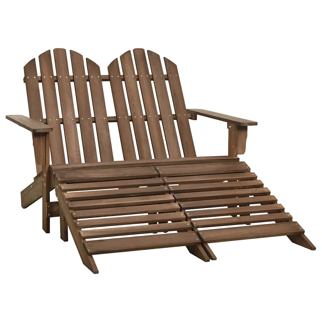 2 Seater Garden Adirondack Chair Ottoman Fir Wood - Model 315909