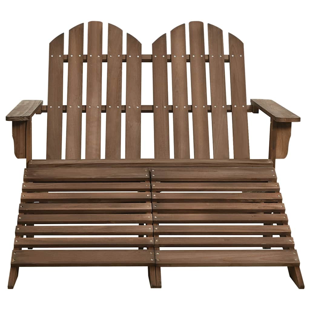 2 Seater Garden Adirondack Chair Ottoman Fir Wood - Model 315909