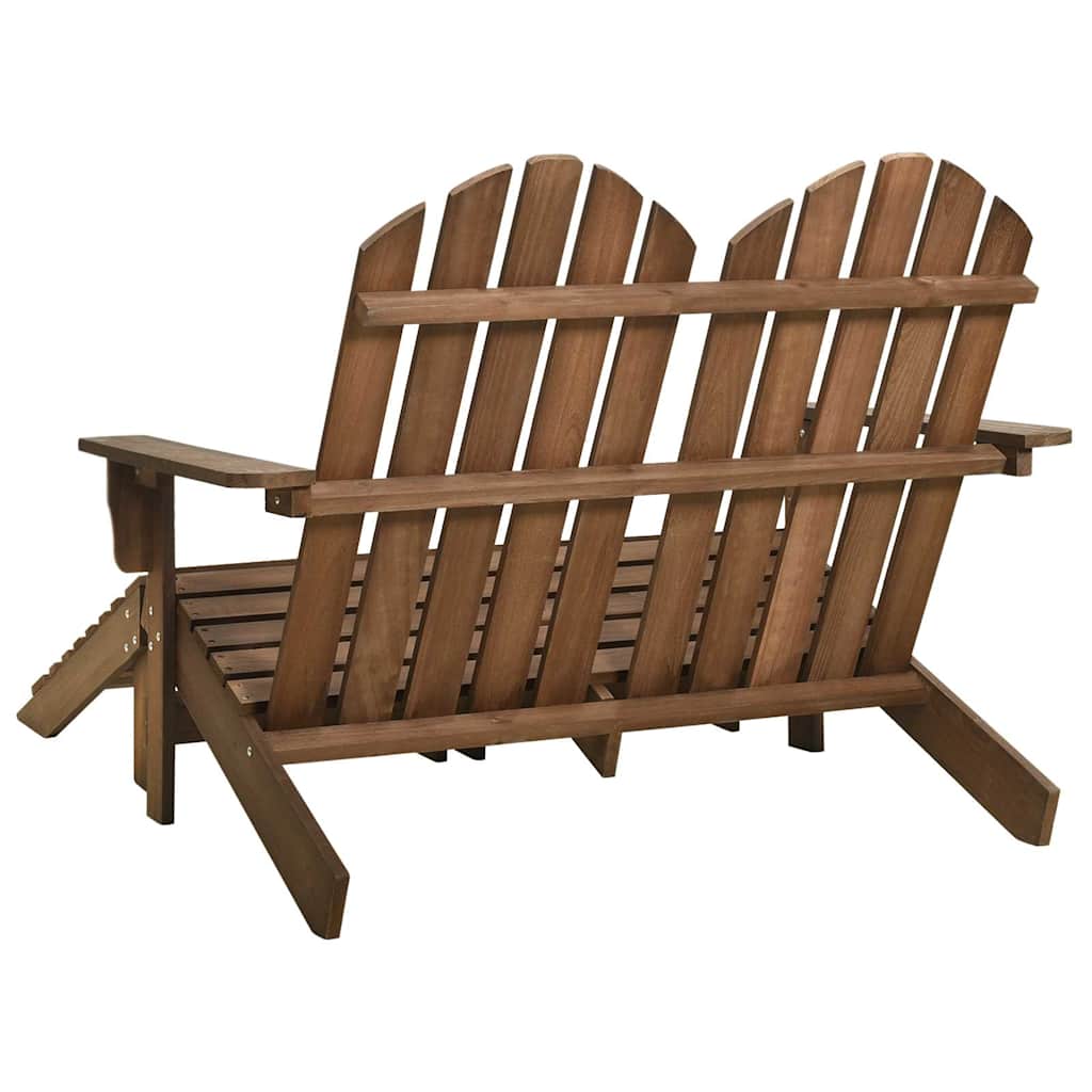 2 Seater Garden Adirondack Chair Ottoman Fir Wood - Model 315909