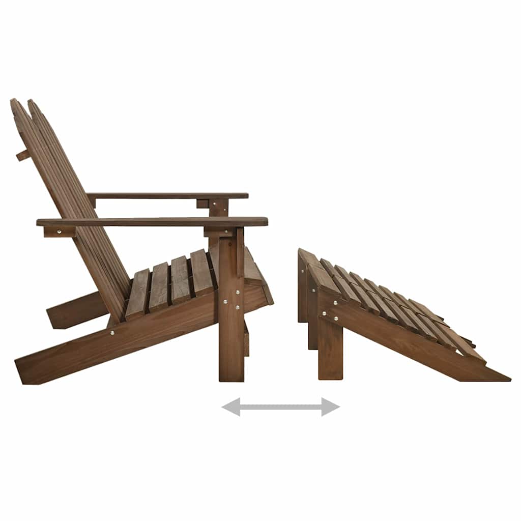 2 Seater Garden Adirondack Chair Ottoman Fir Wood - Model 315909