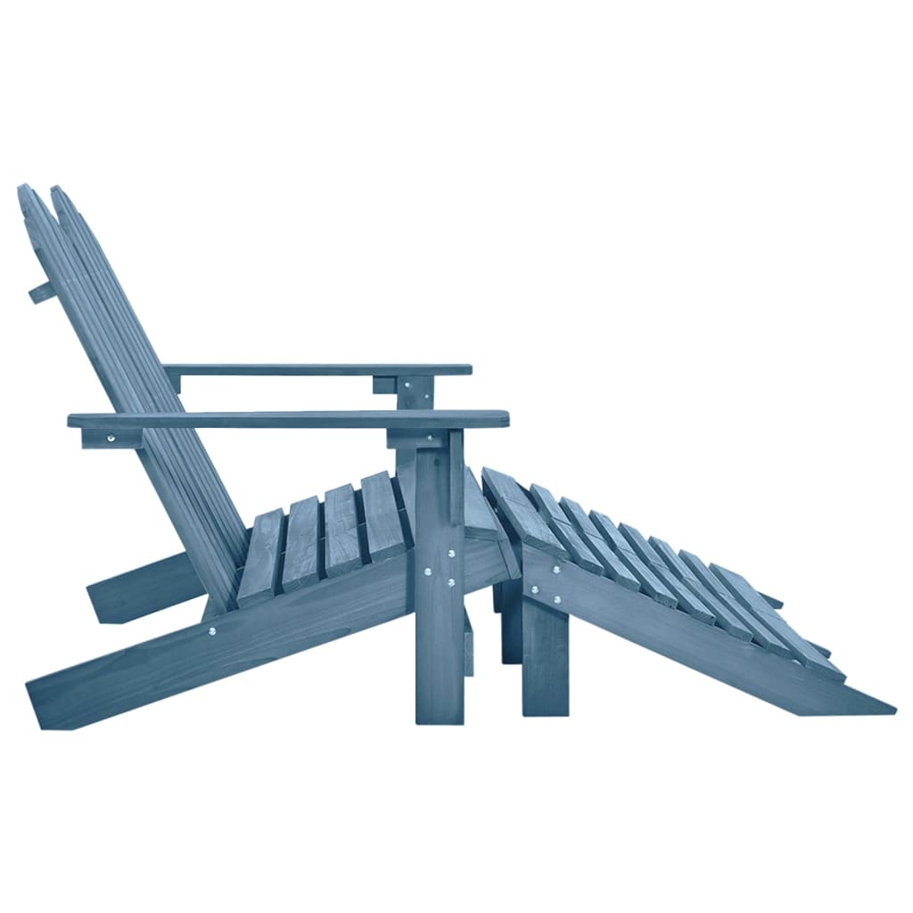2-Seater Garden Adirondack Chair&Ottoman Fir Wood