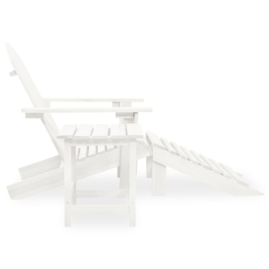 Outdoor Furniture Set Garden Adirondack Chair Ottoman&Table Solid Fir Wood white