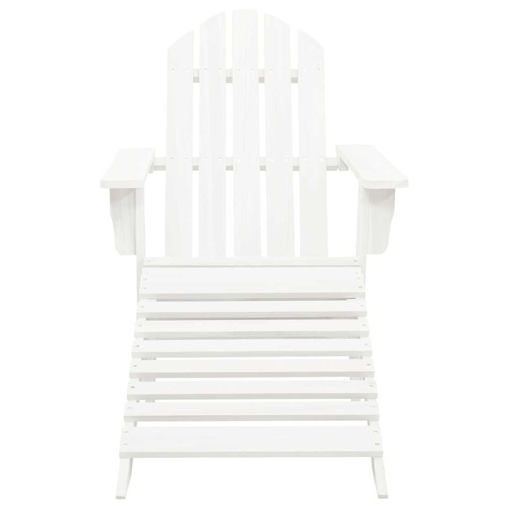 Outdoor Furniture Set Garden Adirondack Chair Ottoman&Table Solid Fir Wood white