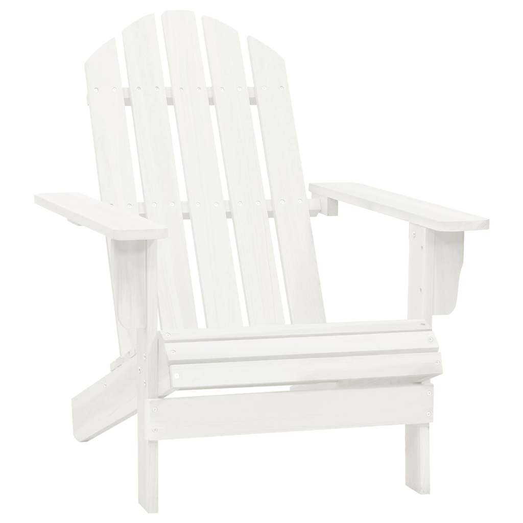 Outdoor Furniture Set Garden Adirondack Chair Ottoman&Table Solid Fir Wood white