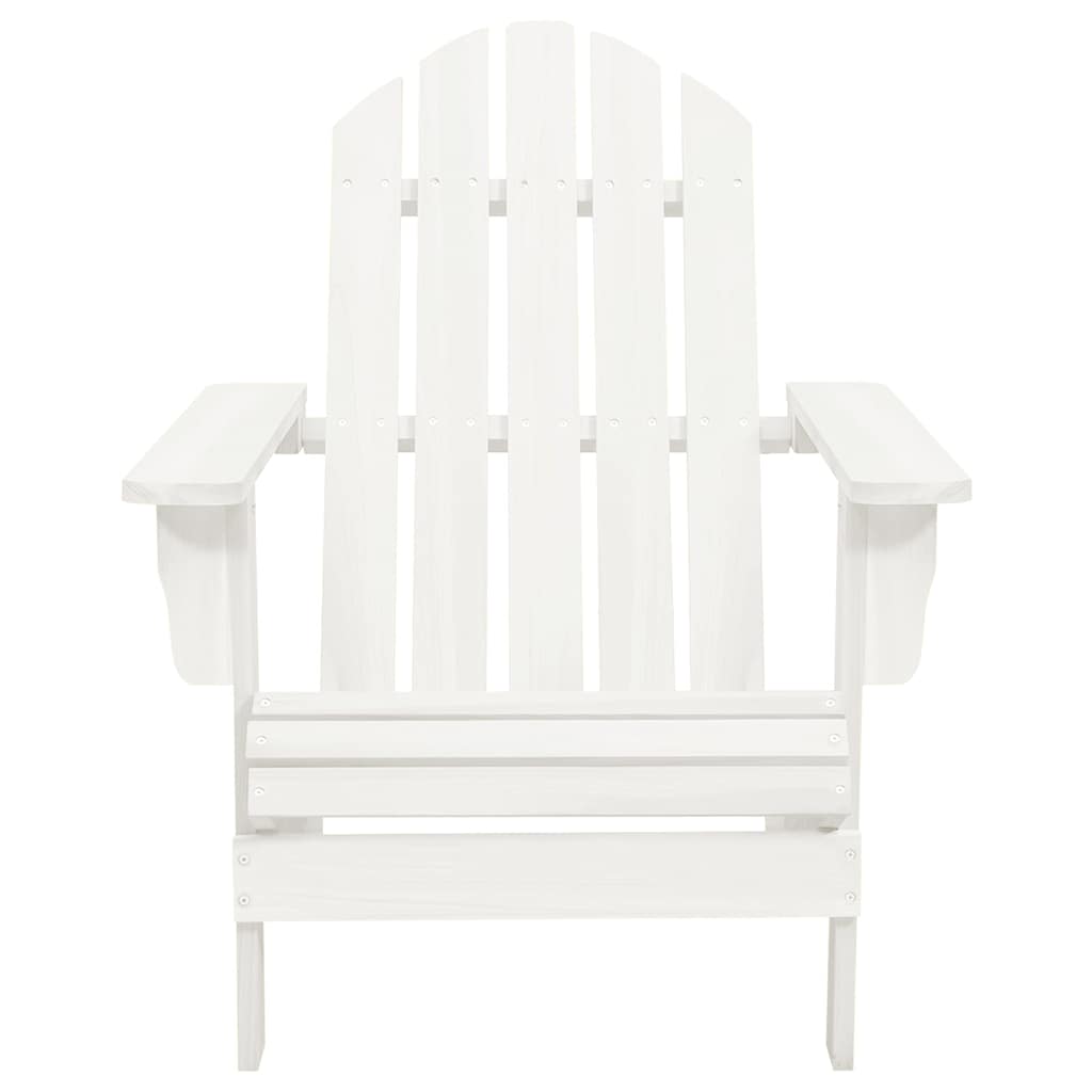 Outdoor Furniture Set Garden Adirondack Chair Ottoman&Table Solid Fir Wood white