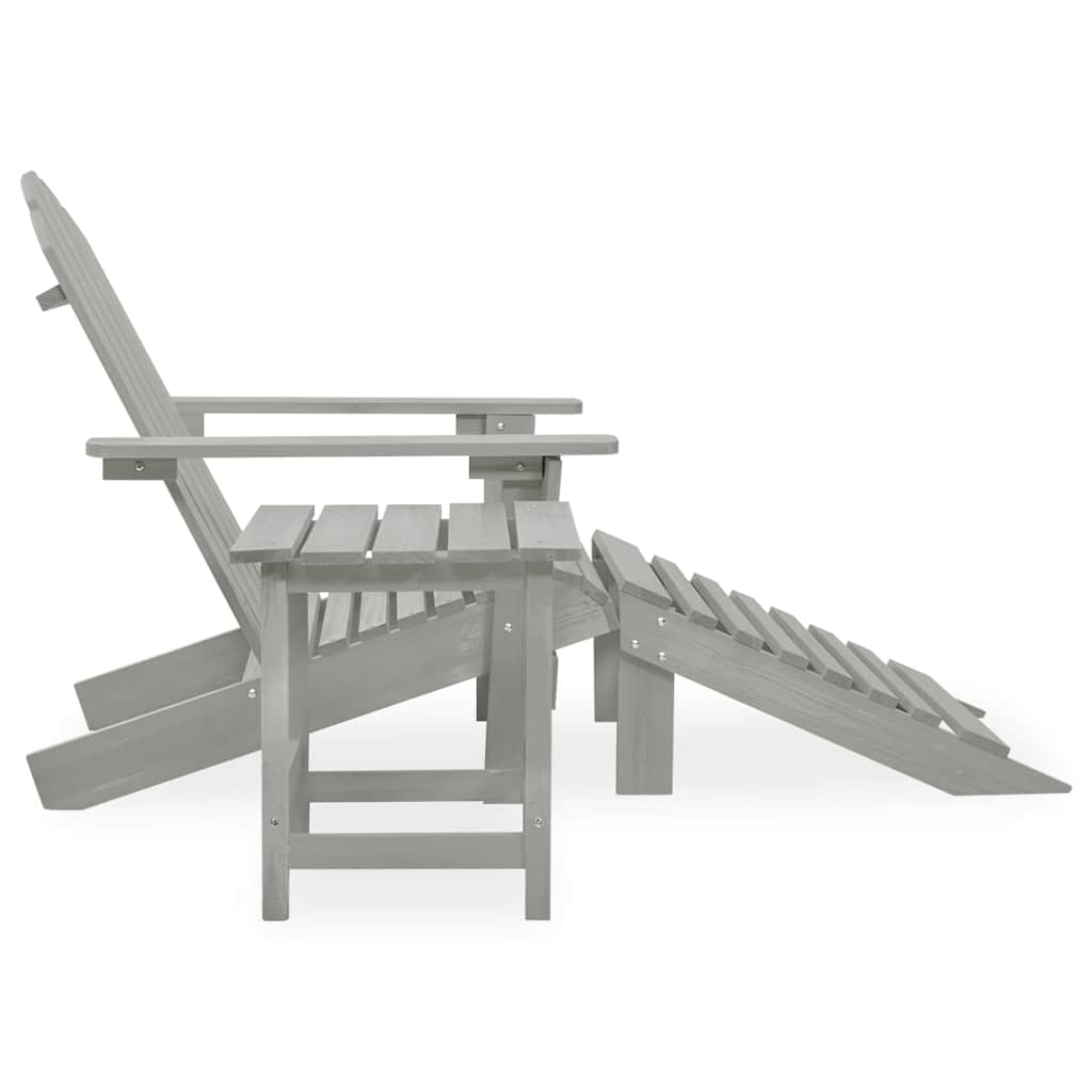 Outdoor Furniture Set Garden Adirondack Chair Ottoman&Table Solid Fir Wood white