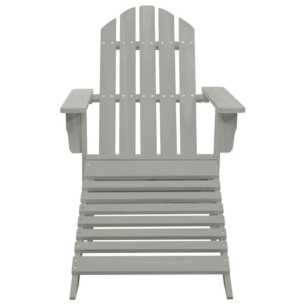 Outdoor Furniture Set Garden Adirondack Chair Ottoman&Table Solid Fir Wood white
